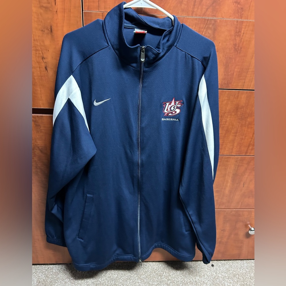 Nike USA baseball full zip jacket track size xl euc pre owned